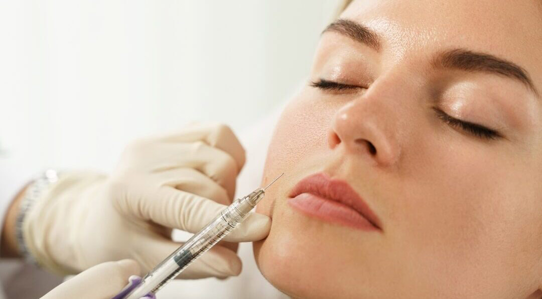 a woman being injected with polynucleotides - a facial aesthetic treatment